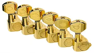Hipshot Classic Enclosed-Gear Guitar Tuners, 6-inline Gold, Non-Staggered with UMP Kit