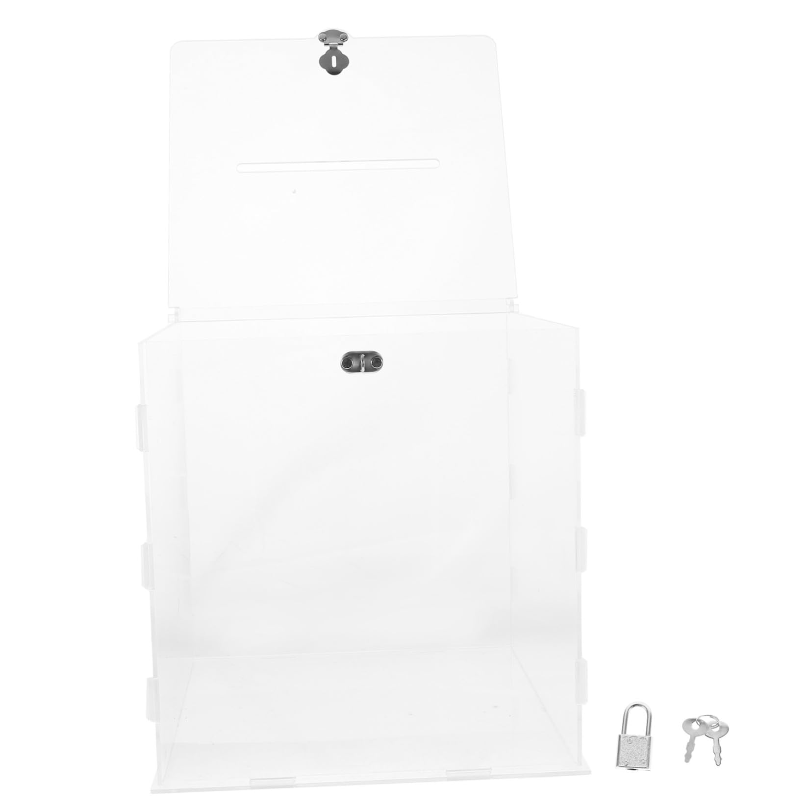 SOLUSTRE Scatola Creativo in e Acrilico per Bianco con di Biglietti Serratura, Grande Capacità Design per Compleanni e Lauree