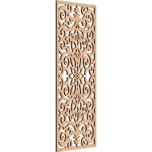 Image of Buel Decorative Pierced Fretwork Wood Wall Panels, 13 3 /8 inchW x 34 3 /8 inchH x 1 /4 inchT, Hickory