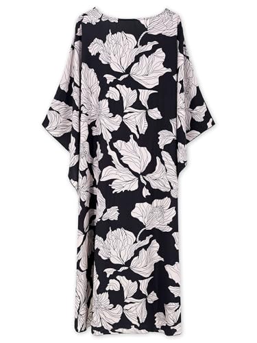 Image of Moss Rose Kaftan Dresses for Women V Neck Summer Swimsuit Cover up Caftan Maxi Beach Dresses