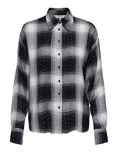 Chemisier Riley ONLY vêtement femme fluide imprimé abstrait noir et blanc coupe ajustée chic