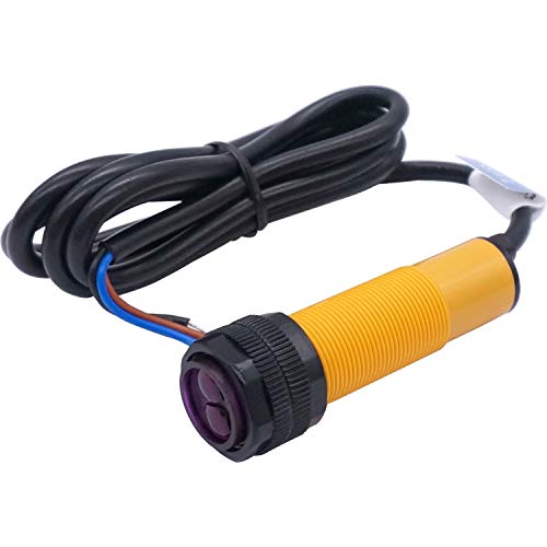 Taiss E3F-DS30P1 Photoelectric Sensor 30Cm Adjustable M18 Diffuse Reflection Photoelectric Switch Sensor Optical Three Lines Pnp No(Normally Open)Proximity Switch 6-36Vdc E3F-Ds30P1 cover