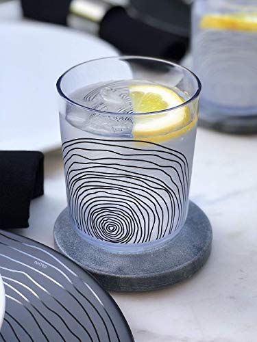 Bzyoo Bpa-Free Designed Dishwasher Safe 14 Oz Plastic Tumbler Set Which Is Durable And Stackable Great For Parties Holidays Anniversaries (6 Pcs, Organica Black) #TOP1