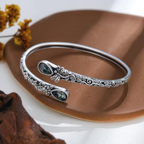 Bracelet libellule en agate mousse, le cadeau d'anniversaire idéal