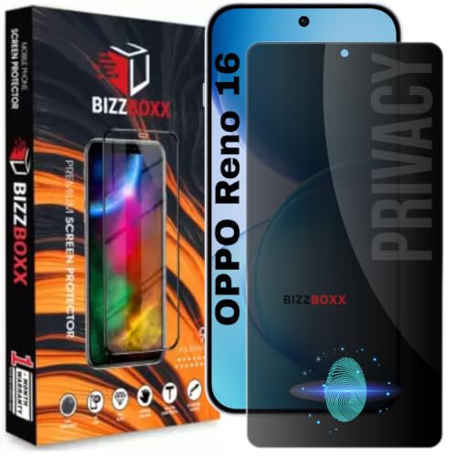 Image of Privacy Screen Protector For Oppo Reno16 5G - Anti-Spy Tempered Glass Gurad, Protect Sensitive Information, Privacy in Public, Fingerprint May Not Work (Reno 16-6.32 Inch) - Pack of 1