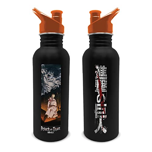 Pyramid International Attack On Titan Water Bottle (Season 4 Design) 540ml Metal Water Bottle, Drink Bottle and Waterbottle