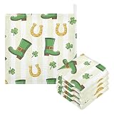 CUPADA Baby Washcloths Muslin Face Towels Green Boots...