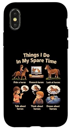 Things I Do In My Spare Time Ride A Horse Funny Horses �X�}�z�P�[�X iPhone X/XS �p
