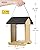 iBorn Bird Feeders for Outdoors,Bird Feeder with Weatherproof Metal Roof & 8 Drain Holes,Fully Detachable Birdfeeder Design,Easy Clean & Refill,Chew-Proof PC Windows,3.2 Lbs Capacity,Black Roof