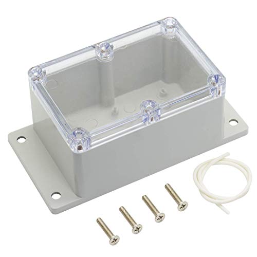 Awclub Abs Plastic Junction Box, Dustproof Weatherproof Ip65 Electrical Box - Universal Project Enclosure Pale Pale Grey, With Pc Transparent/Clear Cover And Fixed Ear 4.7"X3.2"X2.6"(120X81X 65Mm) #TOP21