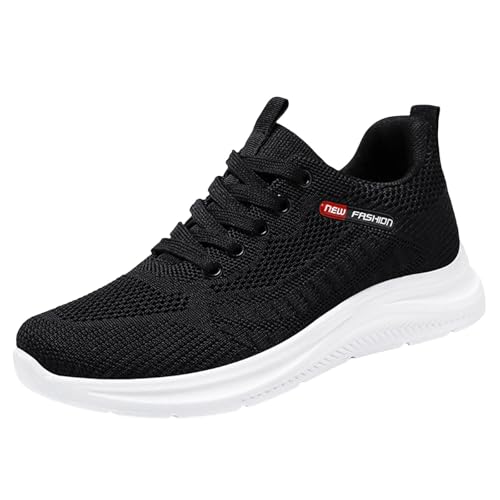 Zapatillas deportivas para mujer, transpirables, de malla, ligeras, cómodas, informales, suaves, antideslizantes, para exteriores, tenis, fitness, correr, talla 37-44, Negro , 41 EU