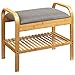 BEJOY Panca scarpiera da 60 cm, per corridoio, scarpiera, per scarpiere, rimovibile, morbido, per ingresso, corridoio e soggiorno, colore legno