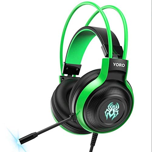 Auriculares para juegos PS4 PC Xbox con micrófono cancelación de ruido diadema verde