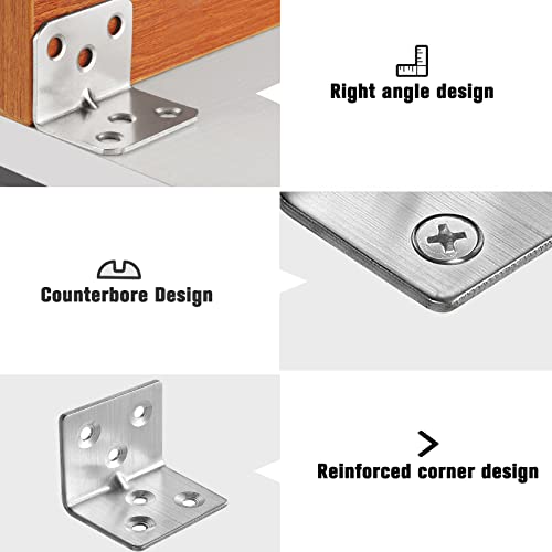 GothicBride Pack of 30 Stainless Steel Angle 30 x 30 x 38 mm, Angle Connector Angle 90 Degrees, Angle Small Mounting Angle for Wooden Tables, Chairs, Furniture - Image 4