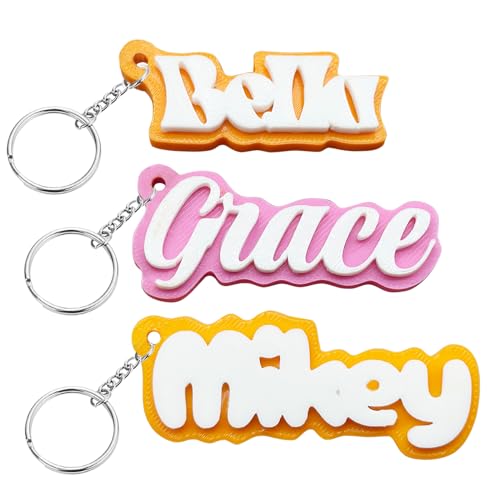YESTIME Personalized Keychain Custom Name Keychain - 3D Printed Name Letters Key chain, Personalized...