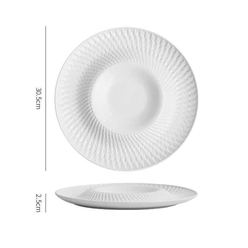 Talerz obiadowy talerze do naczyń 25 cm japoński hotel restauracja zachodnia zastawa stołowa biały ceramiczny talerz na przystawki deser ciasto naczynie talerz do układania w stos talerze obiadowe