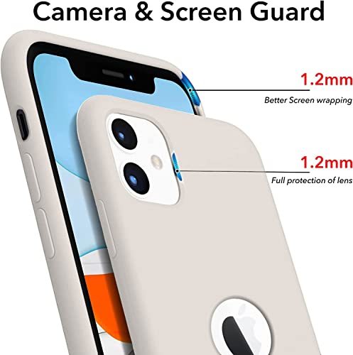 Image of VONZEE Liquid Silicone Soft Back Cover for iPhone 11 Case, Shockproof Slim Camera & Full Body Protection Non Yellowing Cover with Microfiber Lining & Logo Cut (6.1 Inch) -Stone Grey