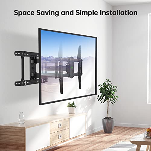 Image of USX Mount Full Motion TV Wall Mount 42 inch-84 inch TVS, Fits 16 inch 18 inch or 24 inch Studs, Heavy Duty TV Mounts Bracket with Dual Articulating Arms Tilt Swivel Extension Max VESA 600x400mm, Weight Capacity 110lbs