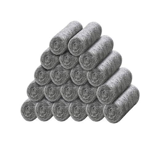 ARVO Steel Wire Wool Pack of 20 Grade 0 Steel for Mice Control Cleaning & Polishing Fine Wire Wool Mice Blocker for Small Gaps 20 Small Rolls (Each 2.3 cm x 7 cm)