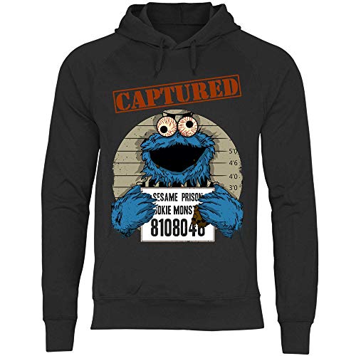 wowshirt Sudadera con Capucha Halloween Cookie Wanted Terror del Monstruo de la Galleta para Hombre, Tamaño:M, Color:Black