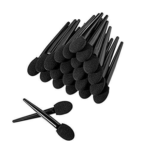 Deksias 50Pcs Disposable Eye Shadow Brushes Sponge Applicator Oval Tipped Brush Makeup Tool (Sharp Handle)