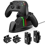 Auarte Controller Charger for Xbox One/Series X|S/Elite Controller, Dual Charging Station Dock with 2x1400mAH(3360mWH) Rechargeable Battery Packs & 4 Covers for Xbox One/S/Elite/Core