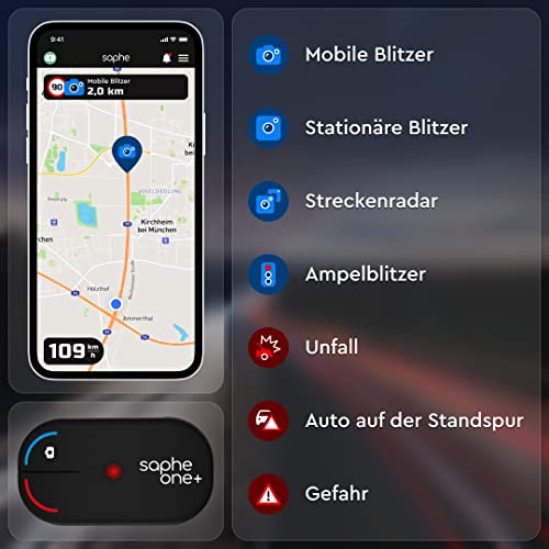 Saphe One+ Blitzerwarner für das Auto – Zeigt Blitzer, Gefahren – Daten von Blitzer.de – Kein ABO nötig – Bild 5