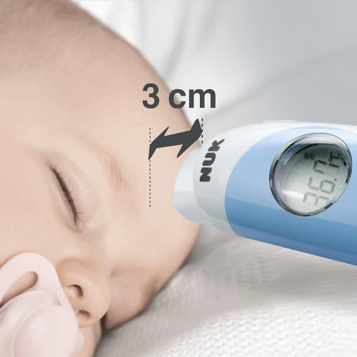 NUK Fieberthermometer Baby Flash (berührungslose Fiebermessung an der Stirn durch Infrarotsender...