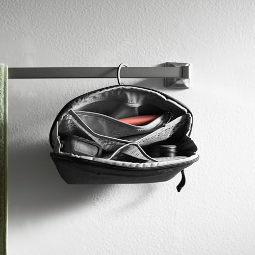 Image of Peak Design Small Wash Pouch, Black, Weatherproof Travel Toiletry Bag, Upright or Hanging Toiletry Kit with Pockets, Magnetic Toothbrush Pocket, Wide UltraZip Opening, Toiletry Bag for Men and Women