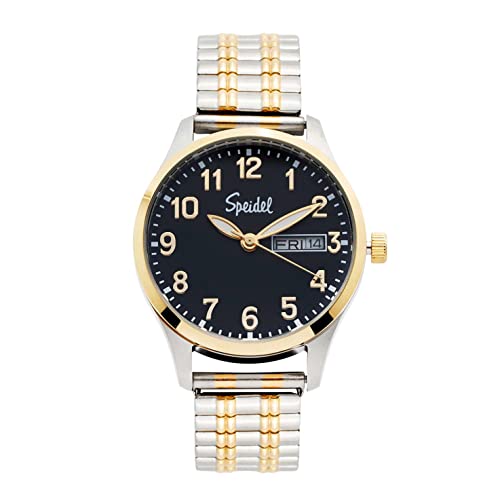 Speidel Easy To Read Everyday Watch Women's Analog Display Day/Date With Metal Twist-O-Flex Watchband #TOP29