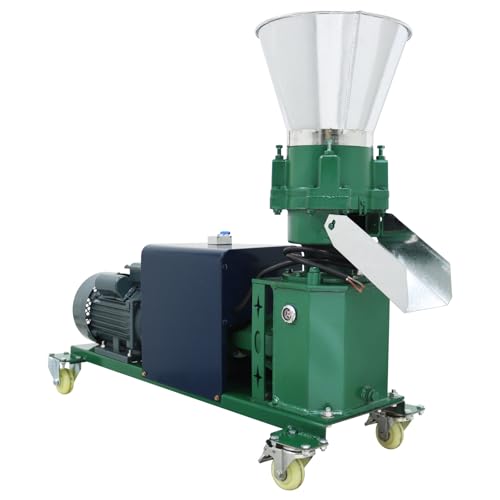 Image of 2mm Animal Feed Pellet Machine Chicken Feed Pellet Maker Farm Fodder Granulator 220V Four Head Press Roller 150-200KG /h 4.5KW