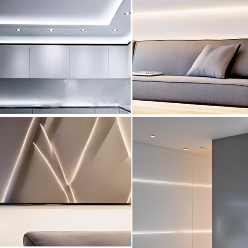 Image of 12VCOB LED Strip Lights with 5521DC Male and Female Connectors,8mm Width,6.56FT /2M,480LEDs /M,Cool White 6500K Bright Lights,Not Waterproof IP20,for DIY Home Indoor Decoration