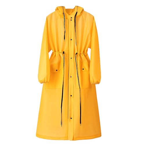 FILFEEL Chubasquero Ligero para Actividades Al Aire, Cortavientos con Capucha para Hombres y Mujeres, Impermeable con Diseño de Poncho Grande, Goldenrod XL (XL)