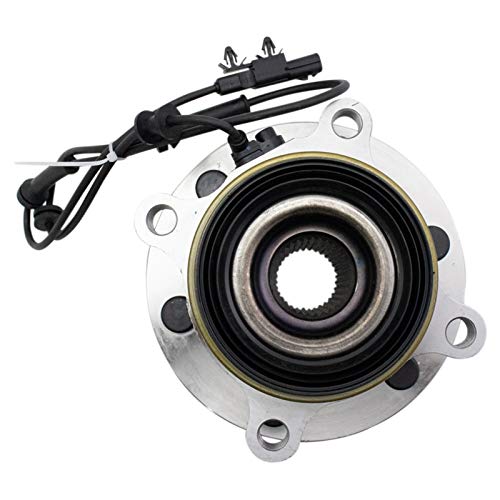 Image of TRQ Front Driver and Passenger Side Wheel Bearing and Hub Assembly Set 2 Piece Compatible with 2016-2019 Nissan Titan XD 4WD with ABS 2020-2023 Titan XD with ABS