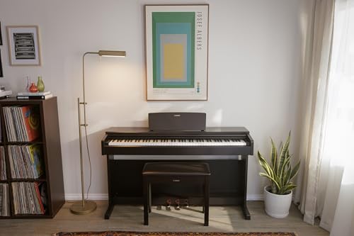 Image of Yamaha Arius Series 88-Key Weighted Action Digital Piano for Aspiring Musicians, CFX Concert Grand Piano Voice, 3-Pedal Unit, Bench Included, Classic Upright Design, Dark Rosewood YDP145R