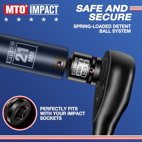 Image of MTO 2-Piece 1 /2 inch Female to 3 /8 inch Male Impact Socket Adapter Set, 1 /2 inch Drive Impact Driver Conversions for Impact Wrench, Chrome Molybdenum Alloy Steel (Pack of 2)
