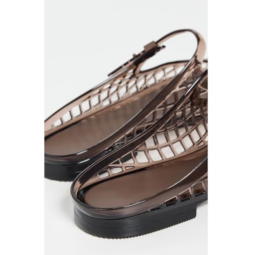 ClassicSter Jelly Mary Janes for Women Mesh Flats Clear Jellies Slide Closed Toe Slip On Mules Beach Buckle Strap Low Heel Sandals 6