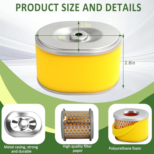 Image of GX160 GX200 AFZE18 Air Filter for Most 212CC, 196CC Gas OHV Engine Yellow
