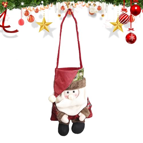 クリスマスバッグ - クリスマスギフトバッグ | 復活祭 キャンディーパーティー ベビーシャワー ストッキング 焼き菓子用 繰り返し使えるトートバッグ