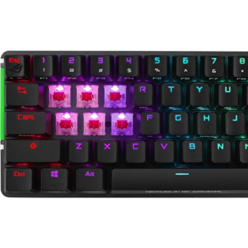Asus Rog Falchion Nx 65% Wireless Rgb Gaming Mechanical Keyboard | Rog Nx Blue Clicky Switches, Pbt Doubleshot Keycaps, Wired / 2.4G Hz, Touch Panel, Keyboard Cover Case, Macro Support #TOP7