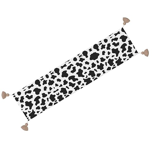 Chemin de table rustique léopard noir et blanc au design raffiné - 7