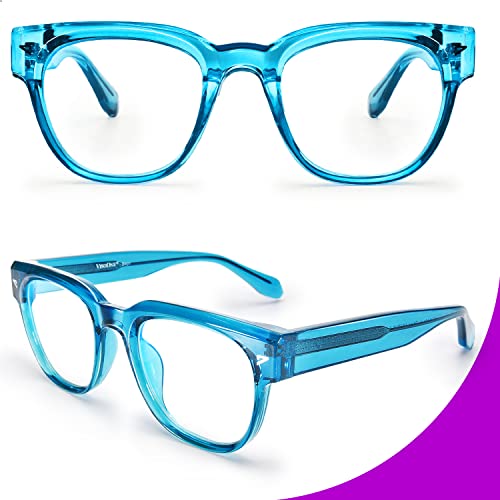 Image of VISOONE Square TR90 Blue Light Blocking Glasses with Anti Glare Computer Glass Woman and Men SAGE