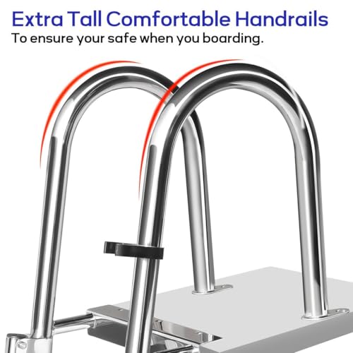 Escalera para piscina exterior 4 peldaños antideslizante miniatura 2