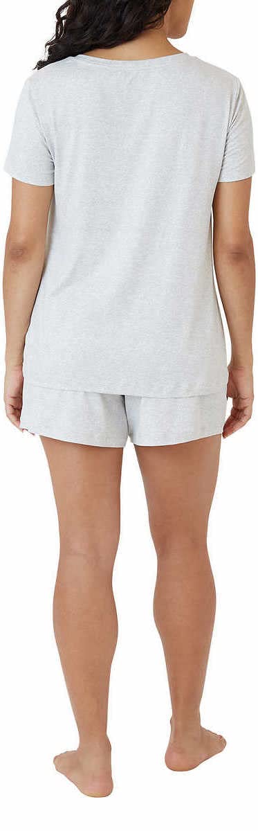 Eddie Bauer Damski 4-częściowy zestaw do spania, tank , koszulka, szorty, spodnie, Szary/niebieski, XS