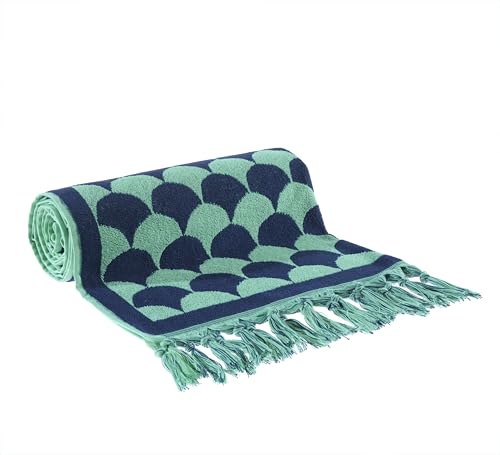 sea me at home 100% Turkish Cotton Bath, Beach, and Pool Towel with Unique Design - 31x62 Inches (Nautical Mint)