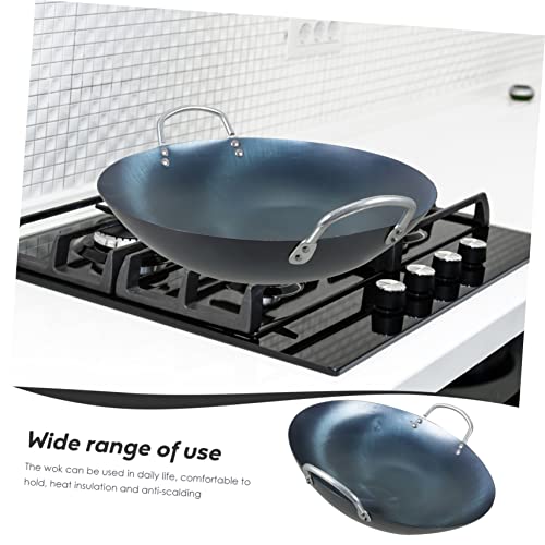 Wok de hierro con doble mango tradicional 32x9 cm miniatura 2