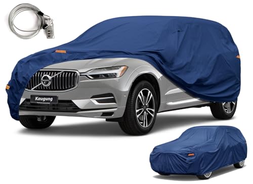 Image of Kaugung Custom Fit Car Cover for Volvo XC60 SUV, Heavy Duty Waterproof All Weather Outdoor Protection, Breathable Full Exterior Cover with Air Vents