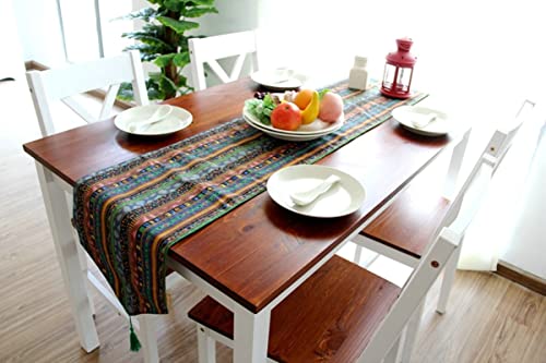 Chemin de table géométrie d'automne pour protéger et embellir une table terne - 6