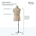 Dritz Mr. Tailor Adjustable Male Dress Form, Men's Sizes US M-XL, Sewing Mannequin with Pinnable Body Torso, 13 Dials & Extended Shoulders for Accurate Fitting