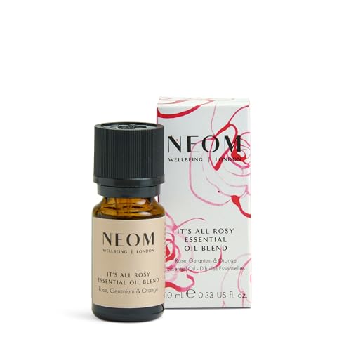 NEOM Its All Rosy Essential Oil Blend 10ml I Rose Geranium and Orange I 100% Natural Blend of 11 Essential Oils I Up to 30 uses I Uplift Your Mood I Mothers Day Gift I Cruelty Free
